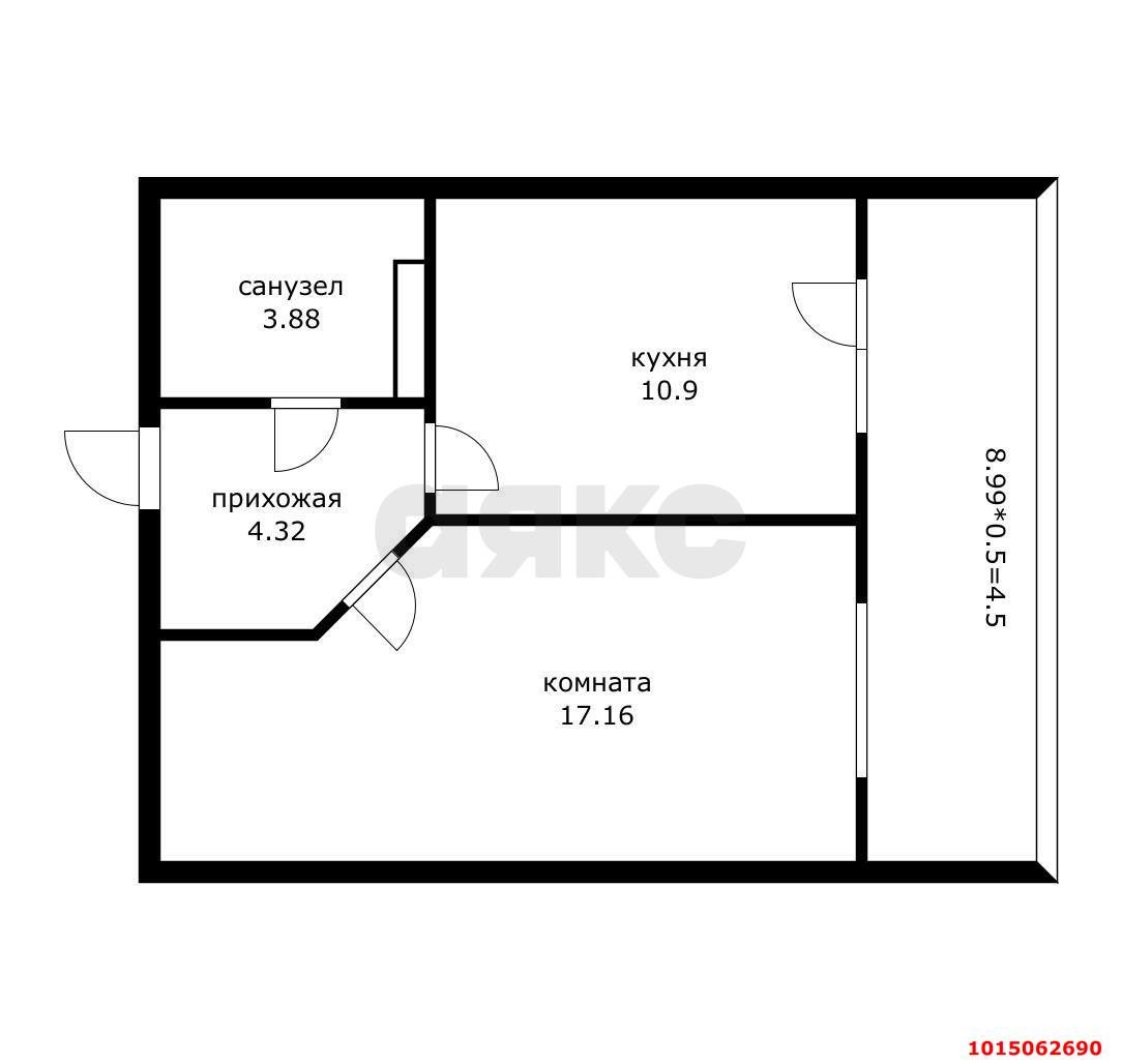Фото №9: 1-комнатная квартира 39 м² - Краснодар, Достояние
