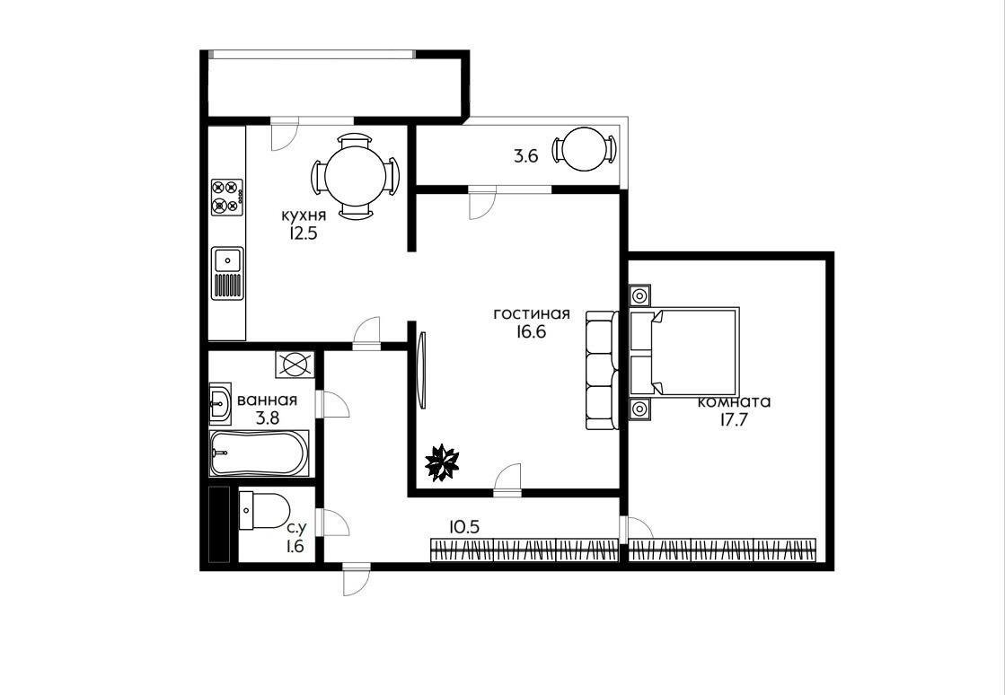 Фото №14: 2-комнатная квартира 66 м² - Краснодар, ЖК Дом у Озера, Карасунский внутригородской округ, жилой комплекс Дом у Озера, Центральный внутригородской округ, мкр. Черёмушки, ул. Селезнёва, 104/1