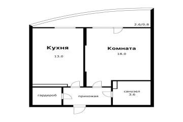 Фото №4: 1-комнатная квартира 38 м² - Краснодар, мкр. Краевая Клиническая Больница, ул. Домбайская, 6/1
