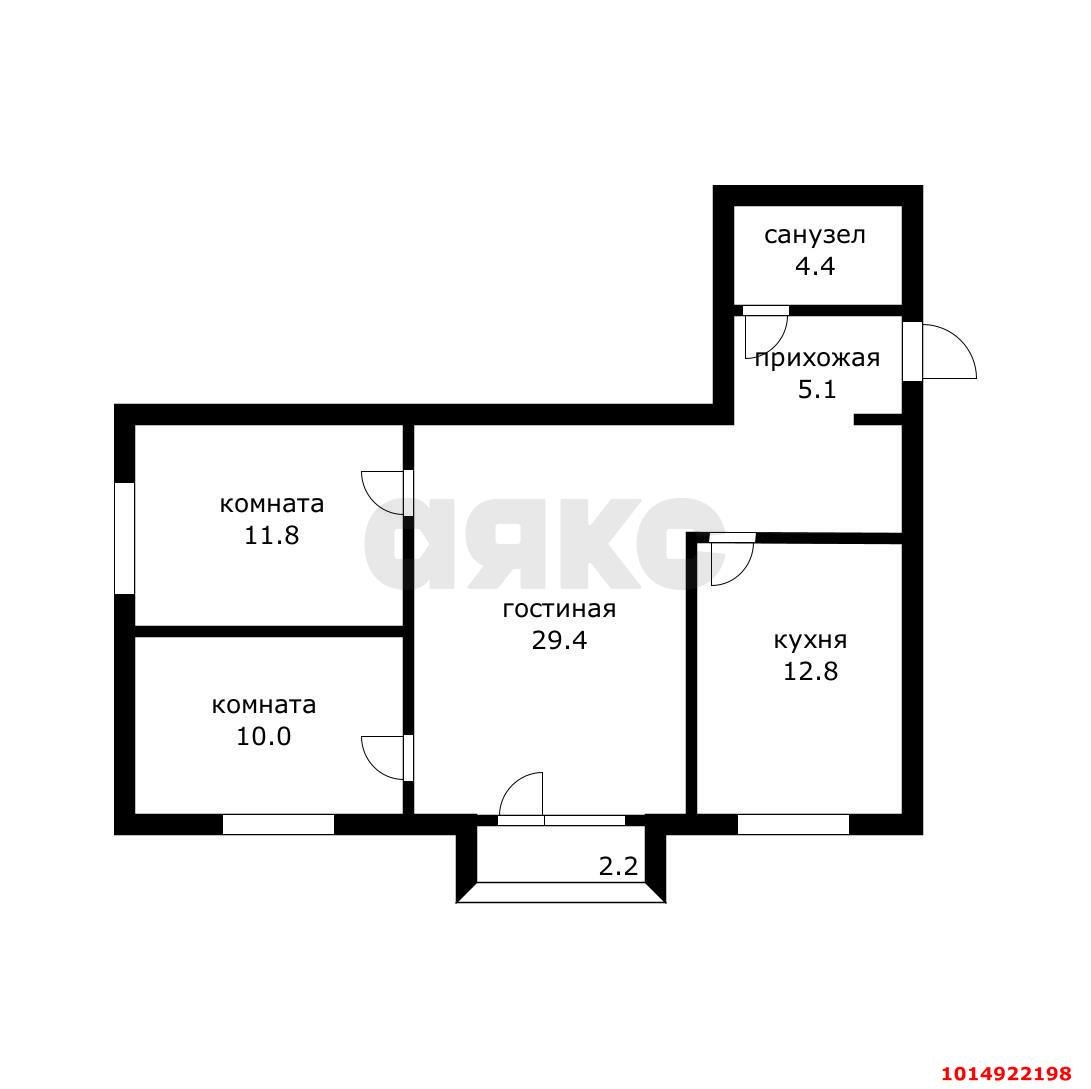Фото №12: 3-комнатная квартира 73 м² - Краснодар, Пашковский, ул. Фадеева, 29