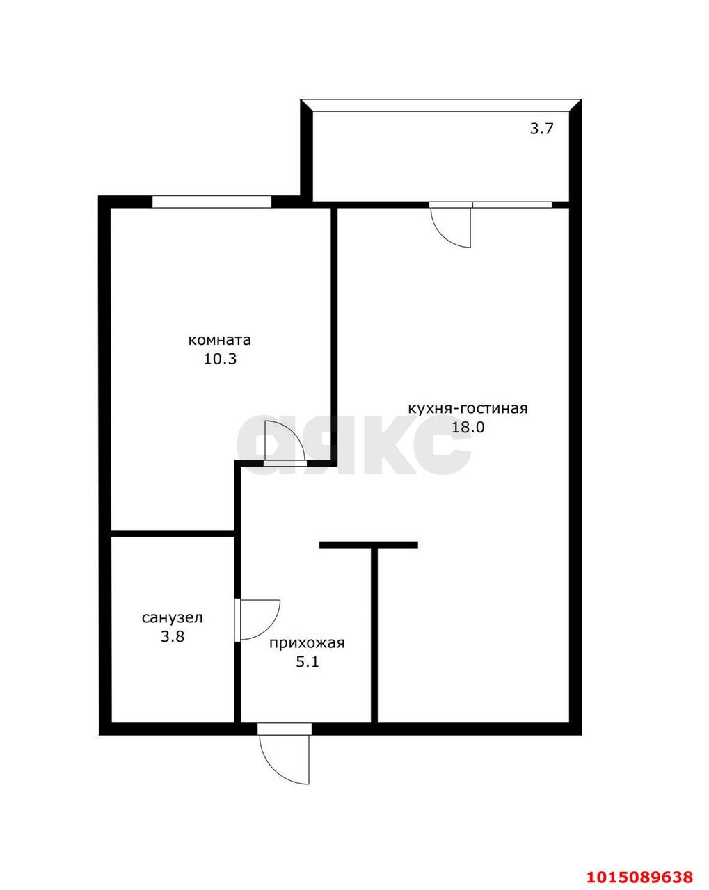 Фото №14: 1-комнатная квартира 39 м² - Краснодар, жилой комплекс Трилогия