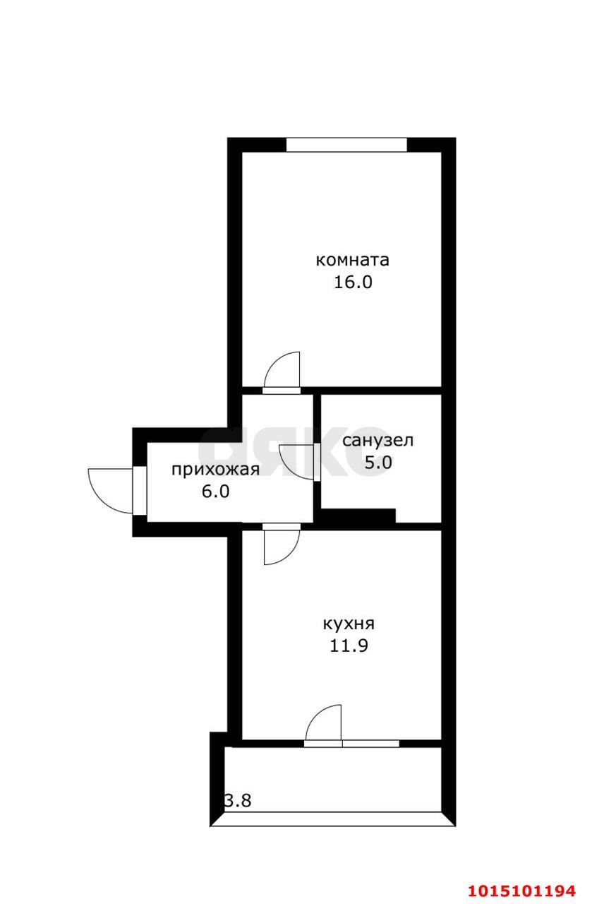 Фото №7: 1-комнатная квартира 38 м² - Краснодар, Светлоград, ул. Красных Партизан, 1/4к7