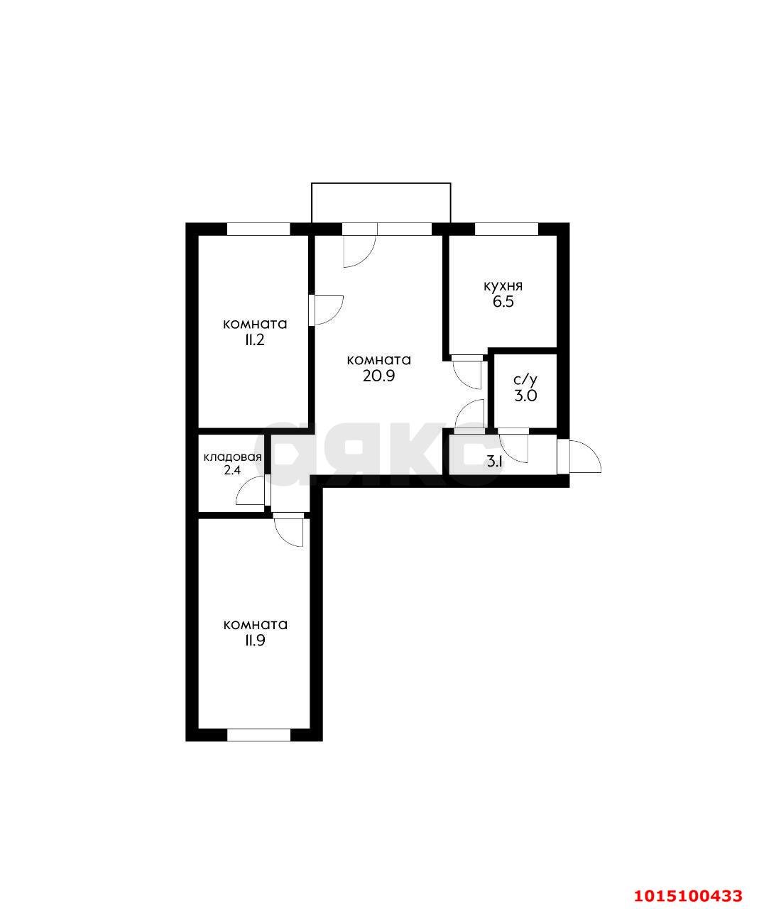 Фото №14: 3-комнатная квартира 59 м² - Краснодар, Западный внутригородской округ, ул. Брянская, 2А