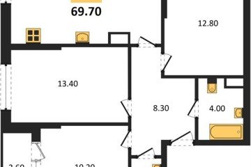Фото №1: 3-комнатная квартира 69 м² - Краснодар, мкр. Прикубанский внутригородской округ, 