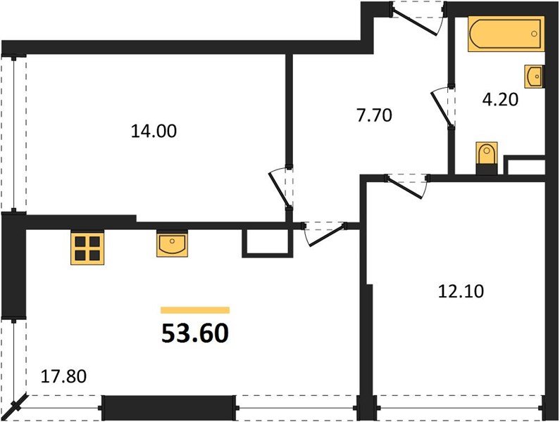Фото №1: 2-комнатная квартира 53 м² - Краснодар, Догма Парк, мкр. Прикубанский внутригородской округ