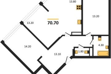 Фото №1: 2-комнатная квартира 70 м² - Краснодар, мкр. Прикубанский внутригородской округ, 