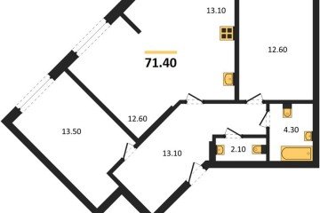 Фото №1: 2-комнатная квартира 71 м² - Краснодар, мкр. Прикубанский внутригородской округ, 