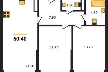 Фото №1: 2-комнатная квартира 60 м² - Краснодар, мкр. Догма Парк, 