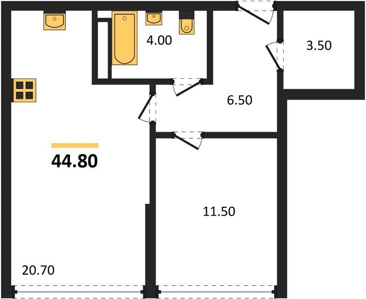 Фото №1: 1-комнатная квартира 44 м² - Краснодар, Прикубанский внутригородской округ, мкр. Догма Парк