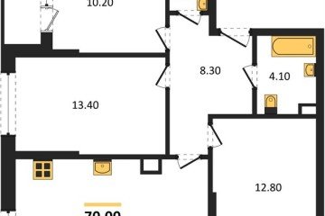 Фото №1: 3-комнатная квартира 70 м² - Краснодар, мкр. Догма Парк, 
