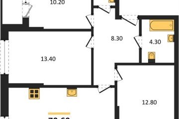 Фото №1: 3-комнатная квартира 70 м² - Краснодар, мкр. Догма Парк, 