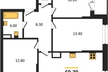 Фото №1: 3-комнатная квартира 69 м² - Краснодар, мкр. Прикубанский внутригородской округ, 