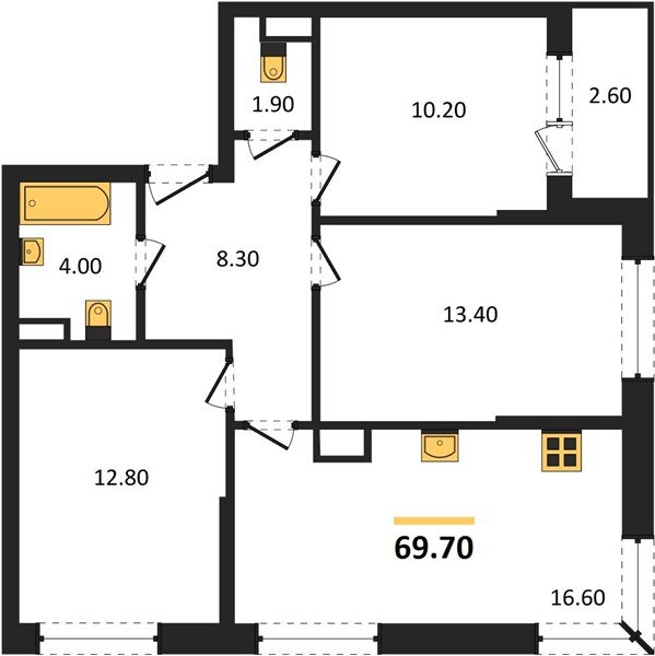 Фото №1: 3-комнатная квартира 69 м² - Краснодар, Догма Парк, мкр. Прикубанский внутригородской округ