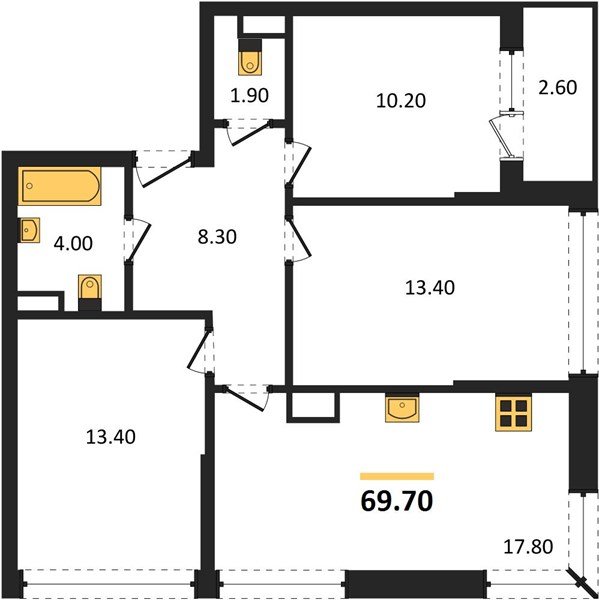 Фото №1: 3-комнатная квартира 69 м² - Краснодар, Догма Парк, мкр. Прикубанский внутригородской округ