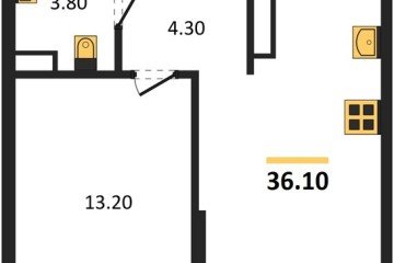 Фото №1: 1-комнатная квартира 36 м² - Краснодар, мкр. Прикубанский внутригородской округ, 