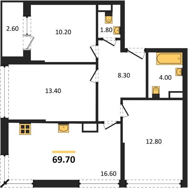 Фото №1: 3-комнатная квартира 69 м² - Краснодар, Догма Парк, мкр. Прикубанский внутригородской округ
