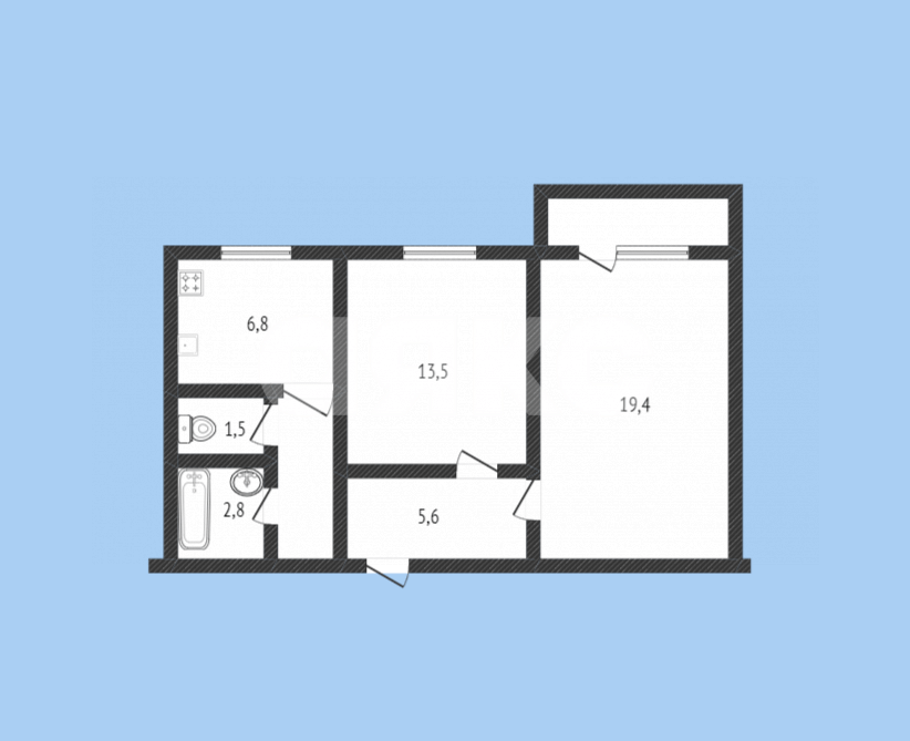 Фото №10: 2-комнатная квартира 55 м² - Луганск, квартал Волкова, 40
