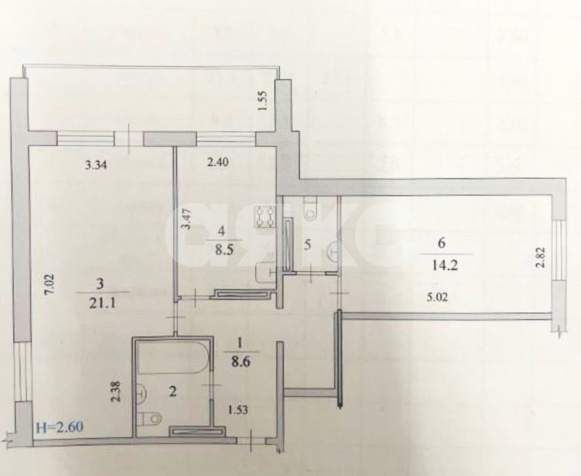 Фото №16: 2-комнатная квартира 58 м² - Волгоград, ЖК Комарово, ул. Владимирская, 64