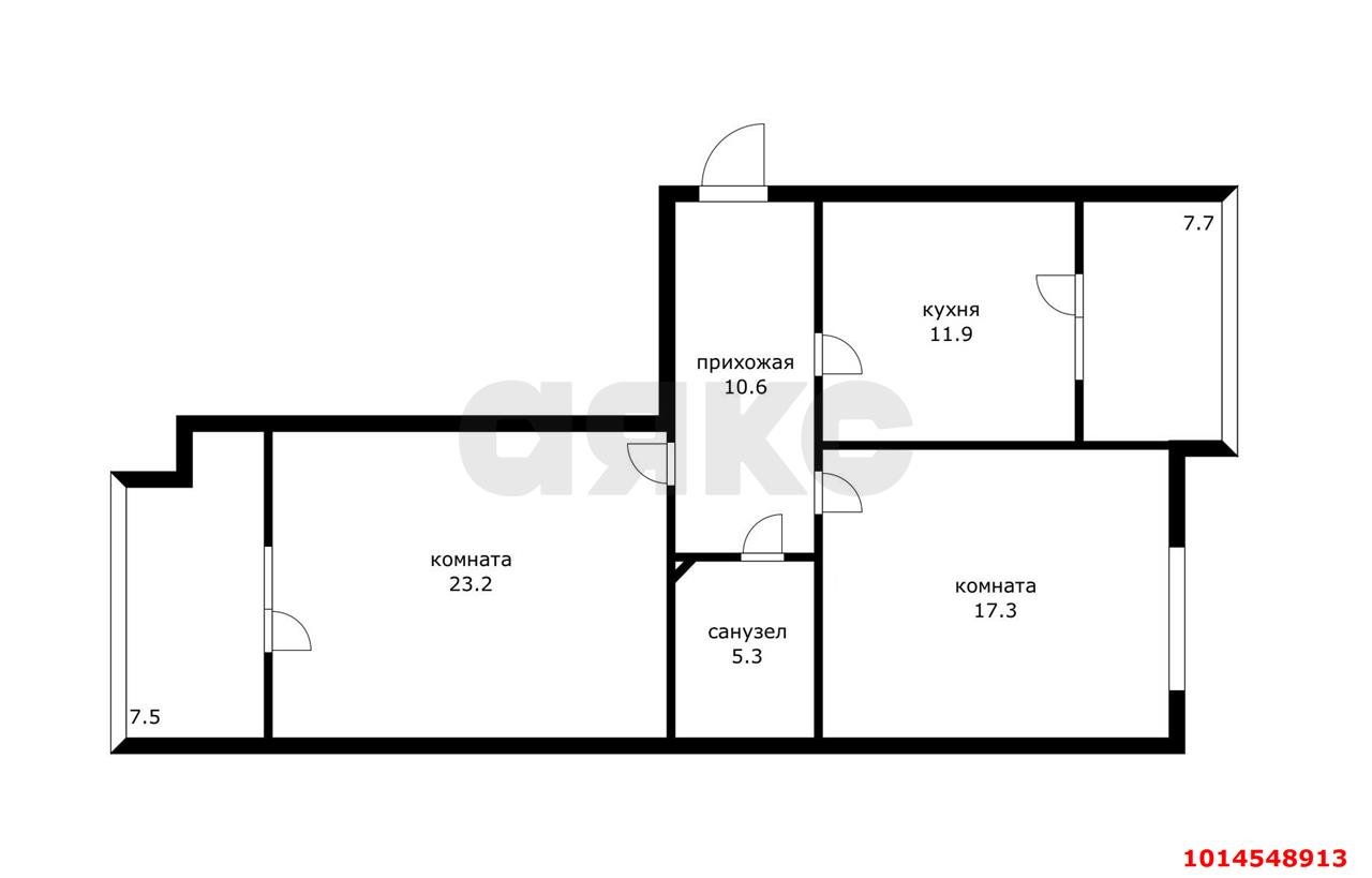 Фото №3: 2-комнатная квартира 83 м² - Краснодар, Табачная Фабрика, ул. Академика Пустовойта