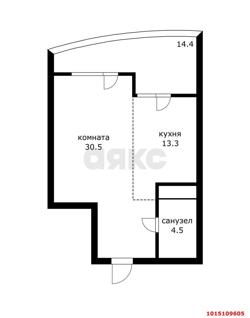 Фото №8: 1-комнатная квартира 62 м² - Краснодар, жилой комплекс Элегант, ул. Сормовская, 1/3