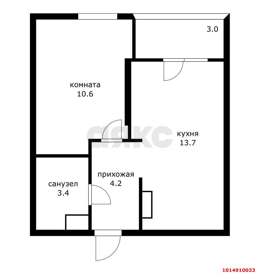 Фото №3: 1-комнатная квартира 34 м² - Краснодар, Парк Победы, ул. Героя Пешкова, 14