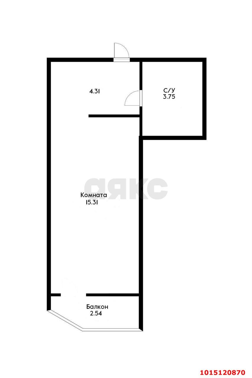 Фото №10: Студия 26 м² - Краснодар, жилой комплекс Видный, ул. Командорская, 3к1