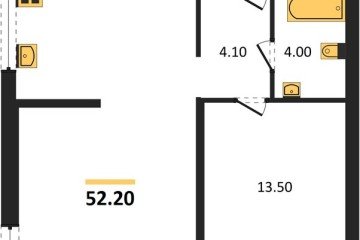 Фото №1: 2-комнатная квартира 52 м² - Краснодар, мкр. жилой комплекс Самолёт-6, 