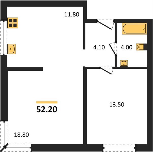 Фото №1: 2-комнатная квартира 52 м² - Краснодар, жилой комплекс Самолёт-6