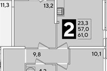 Фото №1: 2-комнатная квартира 61 м² - Краснодар, мкр. жилой комплекс Самолёт-6, 