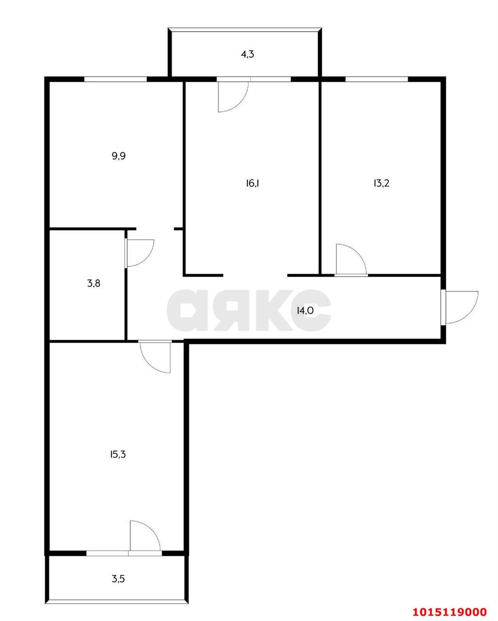 Фото №14: 3-комнатная квартира 80 м² - Краснодар, Военный городок № 109, ул. Кореновская, 61