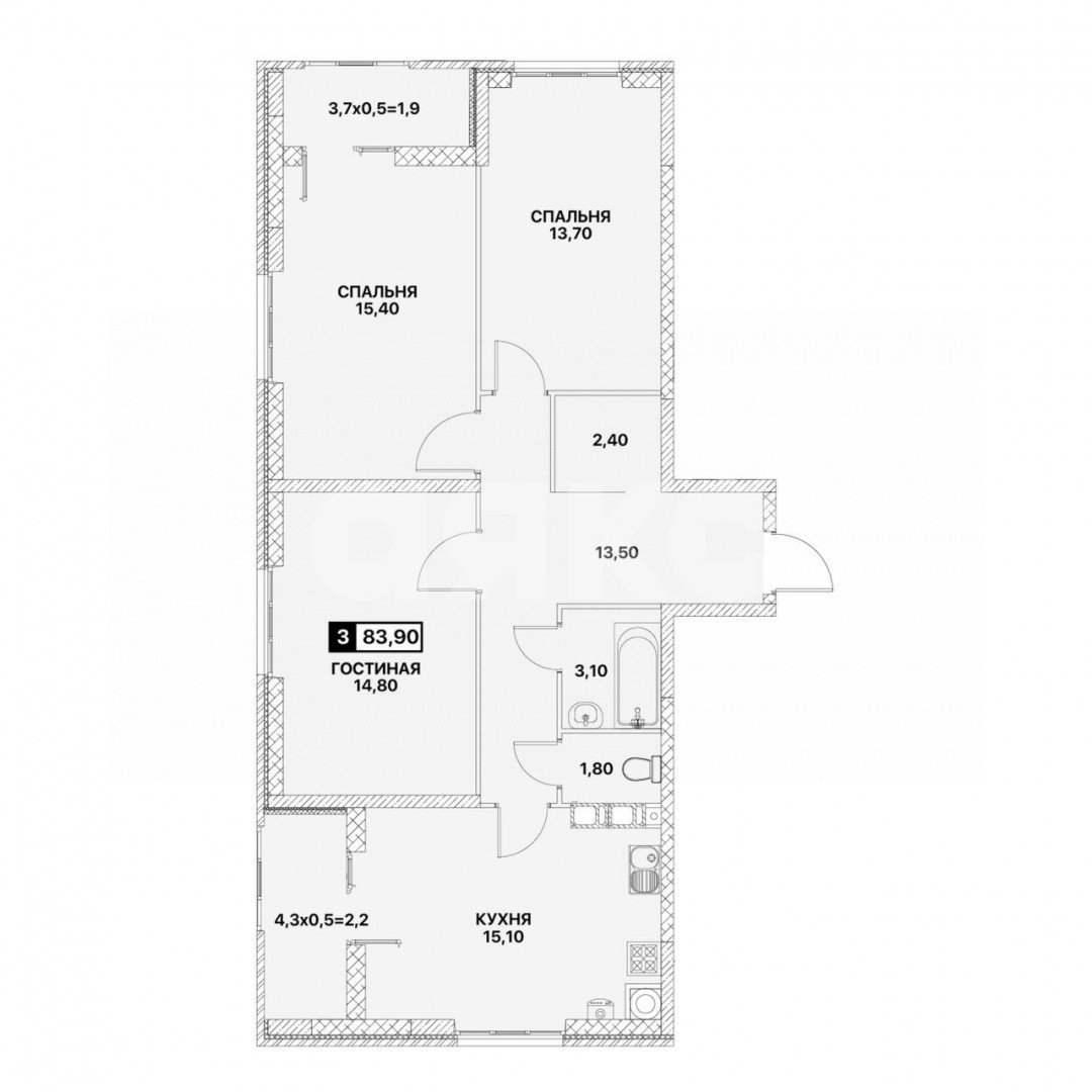 Фото №1: 3-комнатная квартира 83 м² - Мариуполь, ЖК Резиденция II, пр-кт Строителей, 70