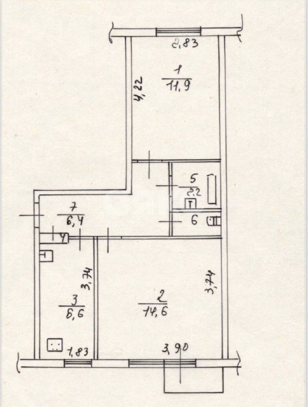 Фото №14: 2-комнатная квартира 43 м² - Нижнекамск, 7-й, пр-кт Химиков, 70А