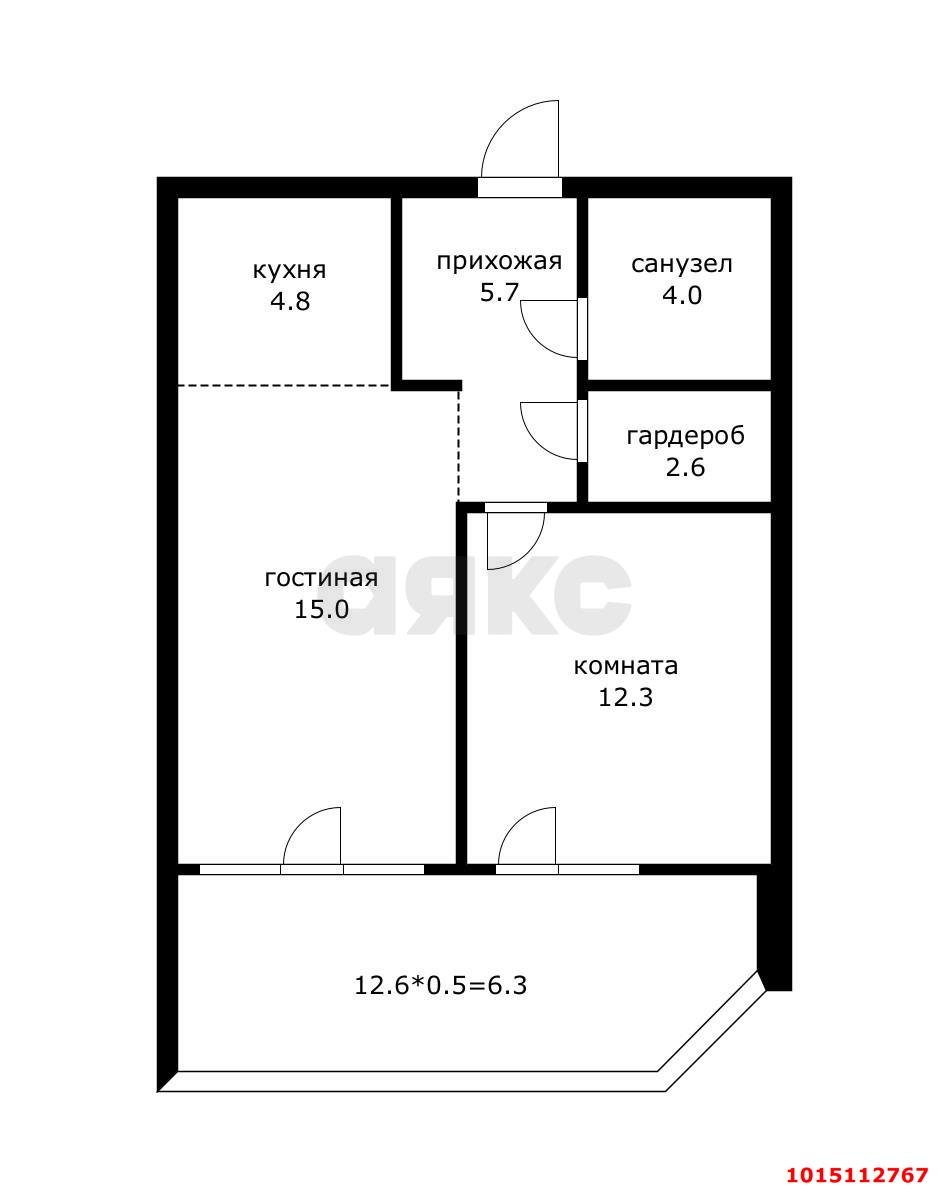 Фото №5: 1-комнатная квартира 50 м² - Краснодар, жилой комплекс Титаны, б-р Адмирала Пустошкина, 11/1