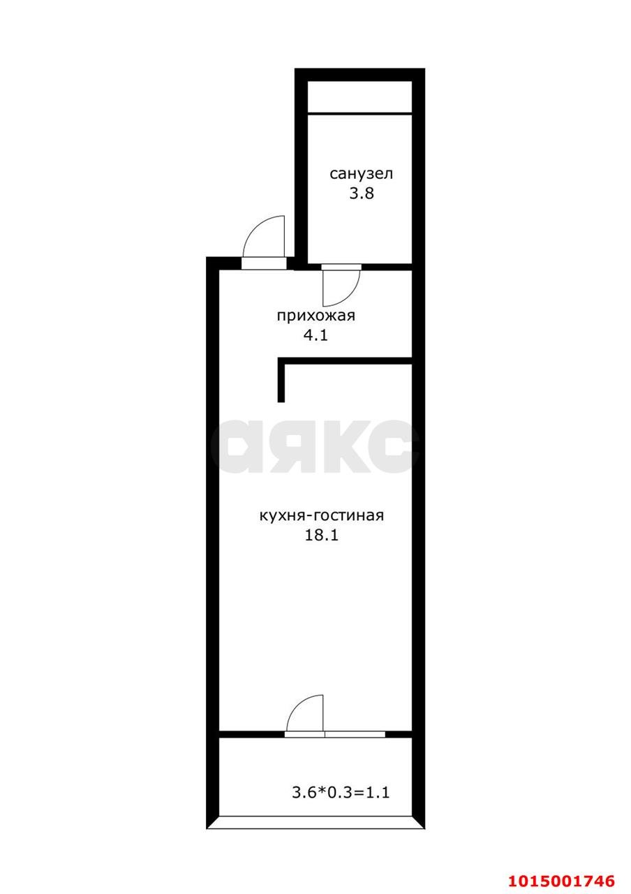 Фото №11: Студия 28 м² - Краснодар, жилой комплекс Ясный, ул. Гидростроителей, 62к2