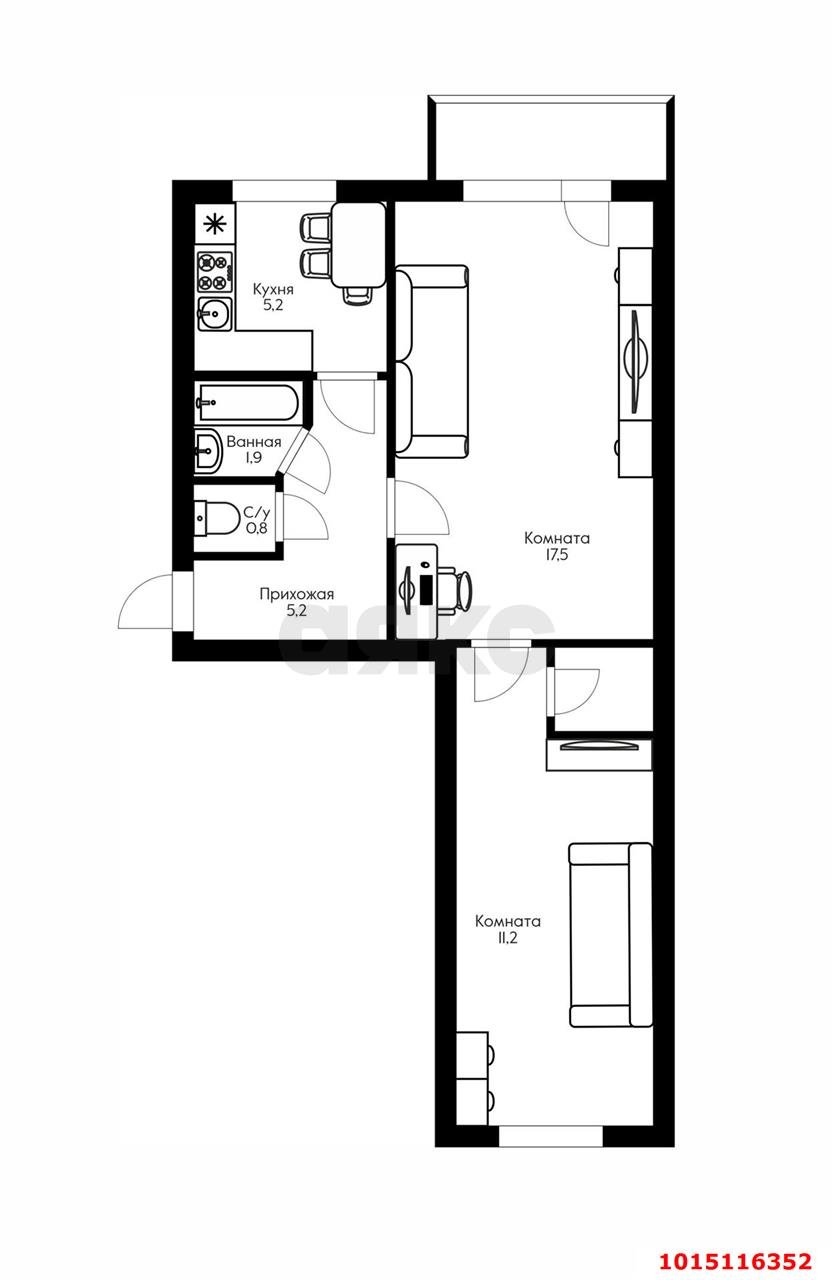 Фото №9: 2-комнатная квартира 43 м² - Краснодар, Завод Измерительных Приборов, ул. Колхозная, 77