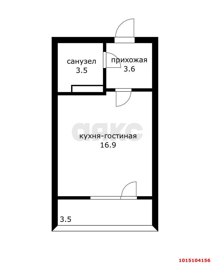 Фото №12: Студия 25 м² - Краснодар, жилой комплекс Дыхание, ул. Лётчика Позднякова, 2к12