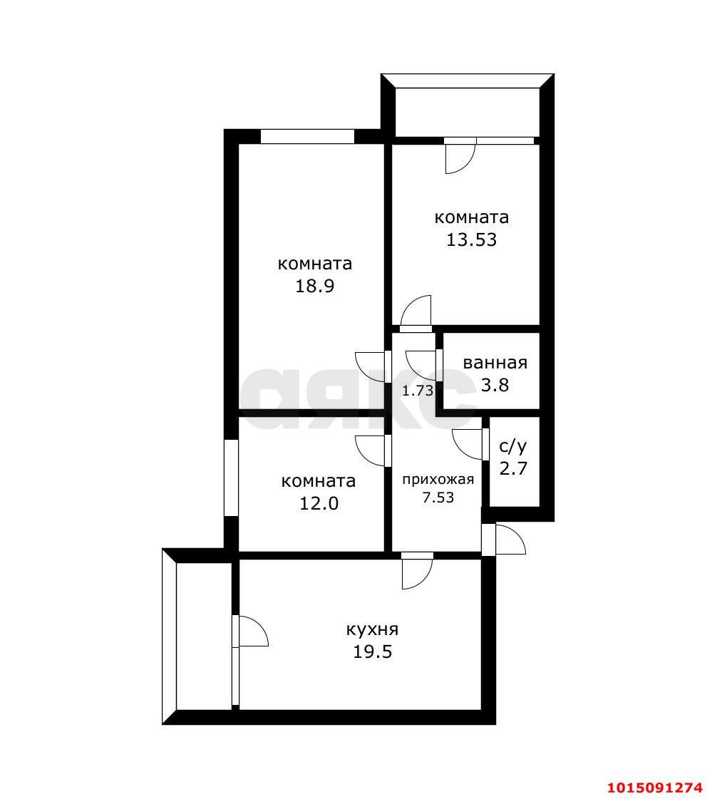 Фото №5: 3-комнатная квартира 85 м² - Краснодар, Славянский, ул. Красных Партизан, 103