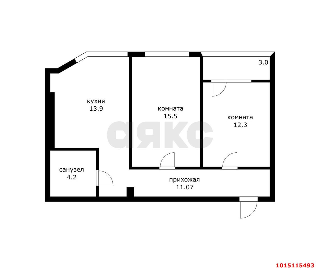 Фото №14: 2-комнатная квартира 57 м² - Яблоновский, жилой комплекс Компаньон-Сити, ул. Шоссейная, 63к15