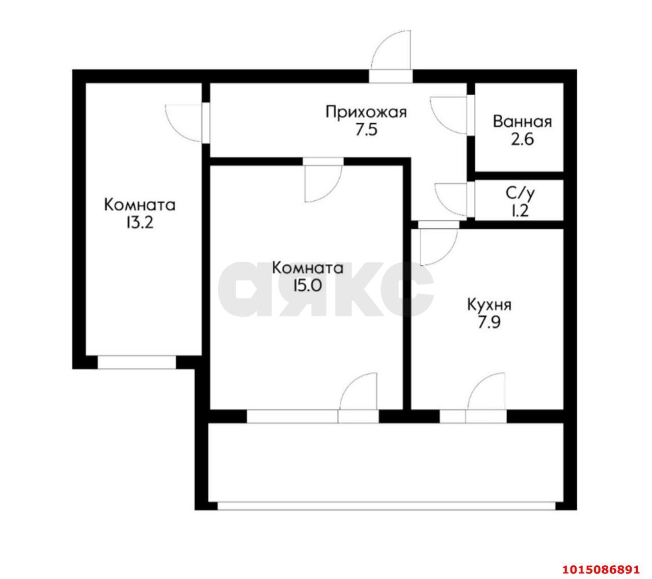 Фото №16: 2-комнатная квартира 47 м² - Краснодар, Фестивальный, ул. имени Тургенева, 181