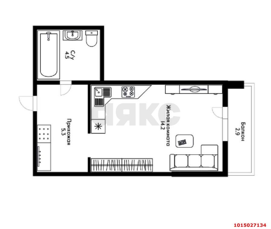Фото №9: Студия 26 м² - Краснодар, имени Петра Метальникова, ул. Григория Пономаренко, 45