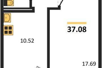 Фото №1: 1-комнатная квартира 37 м² - Краснодар, мкр. жилой комплекс Квартал № 6, 