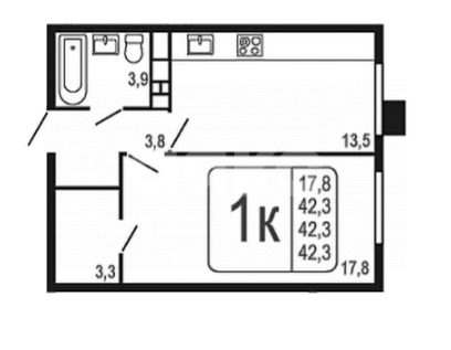 Фото №7: 1-комнатная квартира 42 м² - Химки, Сходня, ул. Фрунзе, 30