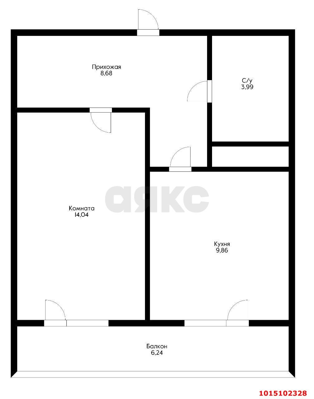 Фото №9: 1-комнатная квартира 37 м² - Краснодар, ЖК Времена Года, ул. Евгении Жигуленко, 4