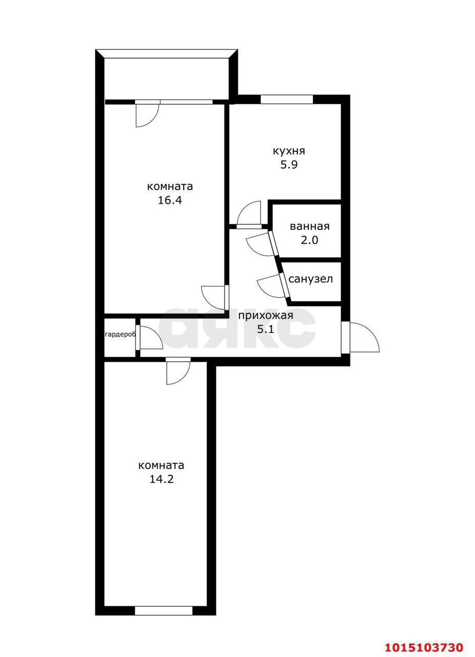 Фото №16: 2-комнатная квартира 46 м² - Краснодар, Западный внутригородской округ, ул. 3-я Линия Нефтяников, 17