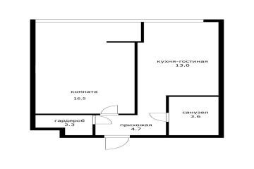 Фото №5: 1-комнатная квартира 42 м² - Краснодар, мкр. Гидростроителей, ул. Гидростроителей, 59/2