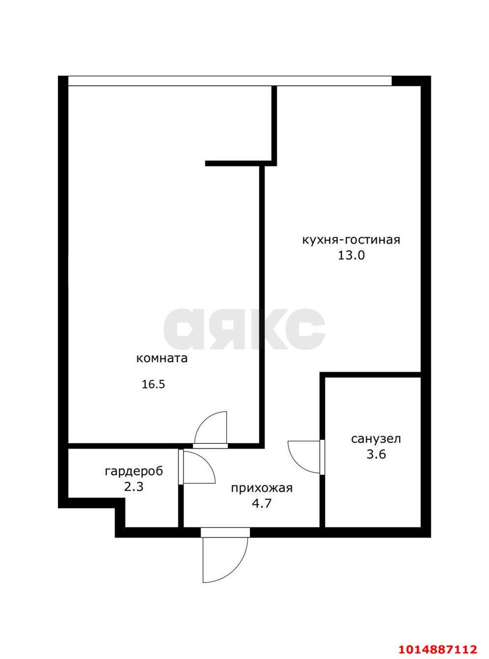 Фото №5: 1-комнатная квартира 42 м² - Краснодар, жилой комплекс Мелодия, ул. Гидростроителей, 59/2
