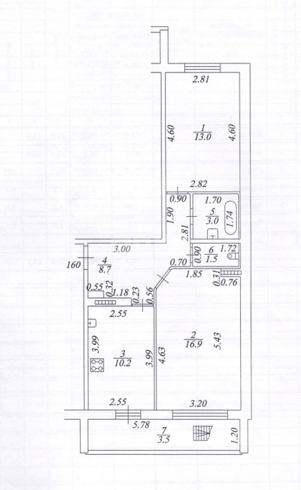 Фото №11: 2-комнатная квартира 53 м² - Нижнекамск, 49-й, ул. 30 лет Победы, 31