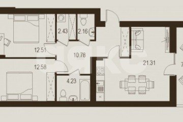 Фото №4: 2-комнатная квартира 73 м² - Луганск, р. Жовтневый, ул. Павла Сороки, 70А