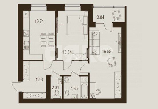 Фото №4: 2-комнатная квартира 70 м² - Луганск, Жовтневый, ул. Павла Сороки, 70А