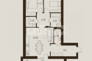 Фото №1: 2-комнатная квартира 78 м² - Луганск, р. Жовтневый, ул. Павла Сороки, 70А